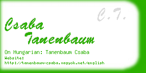 csaba tanenbaum business card